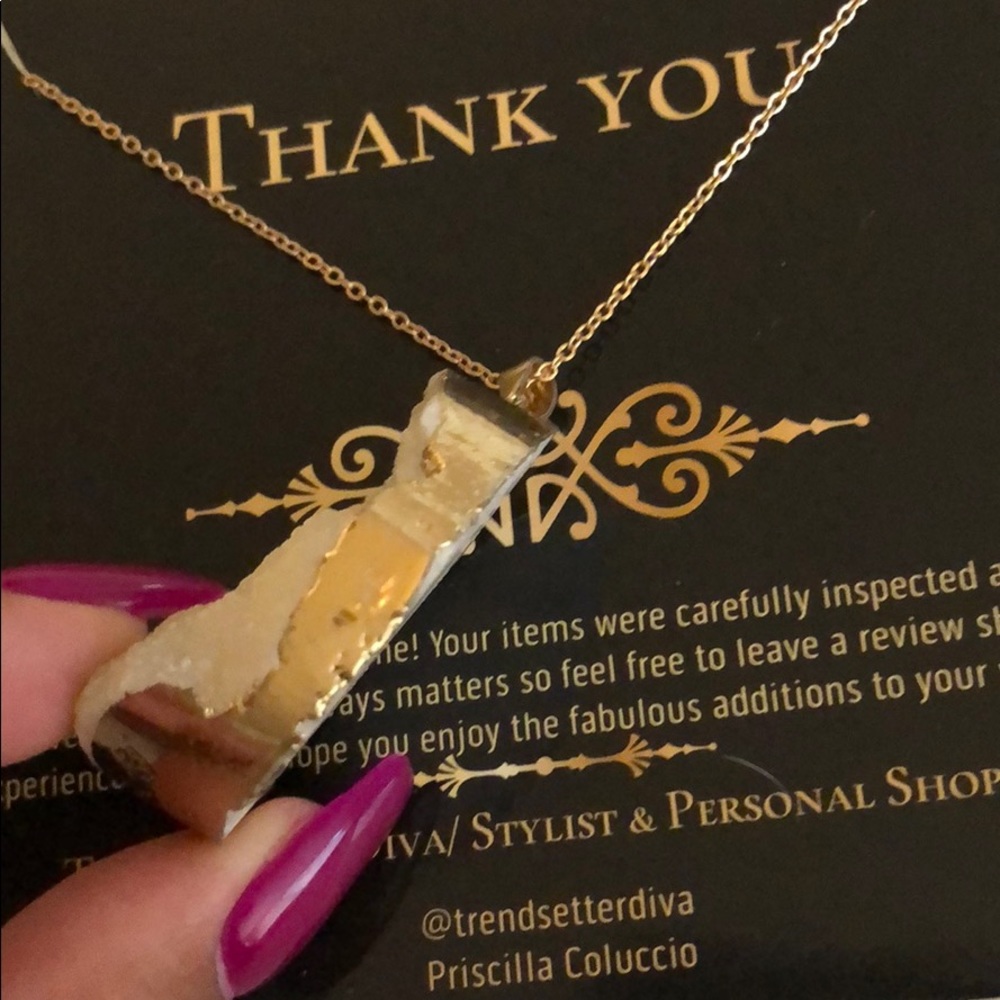 Brazilian Druzy Natural Stone Pendant necklace. - Picture 5 of 8